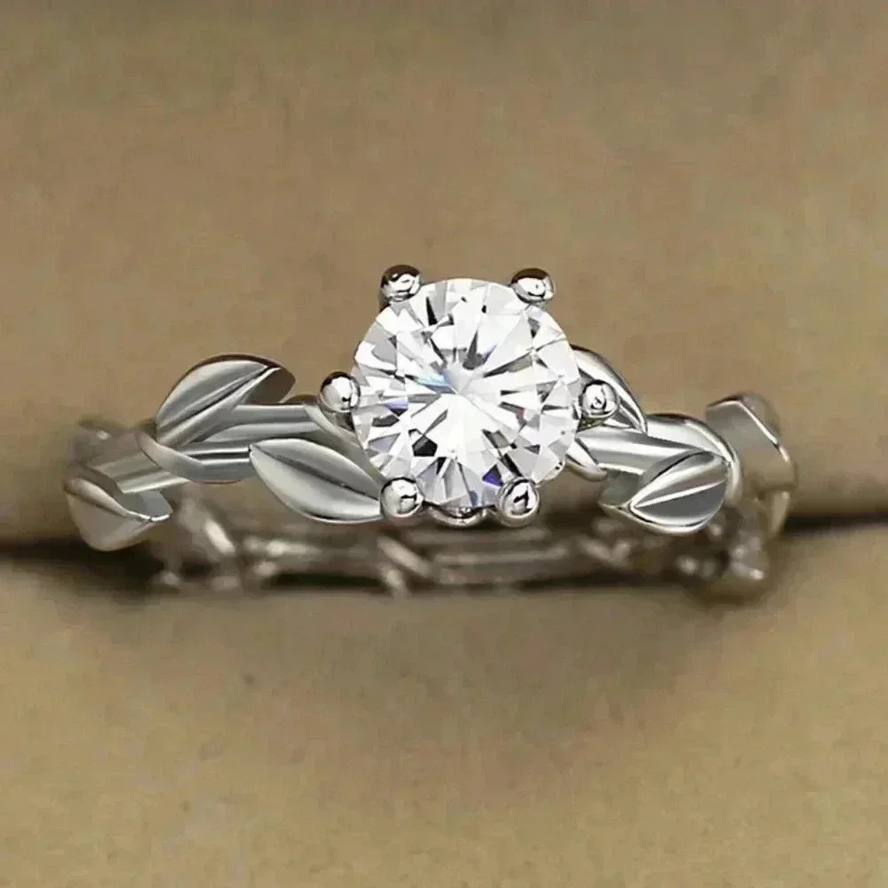 🔥Lovely 925 Silver Plated Fashion Bijoux Leaf Ring For Woman, GPMB1506